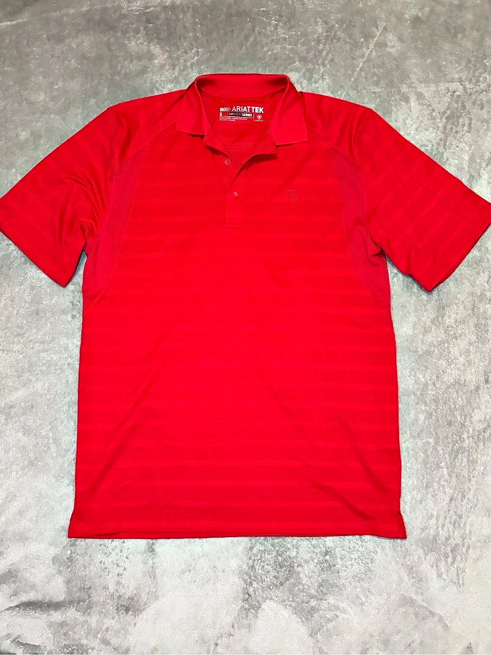 Ariat TEK Heat Series Polo Men's Small Red Performance Golf Shirt